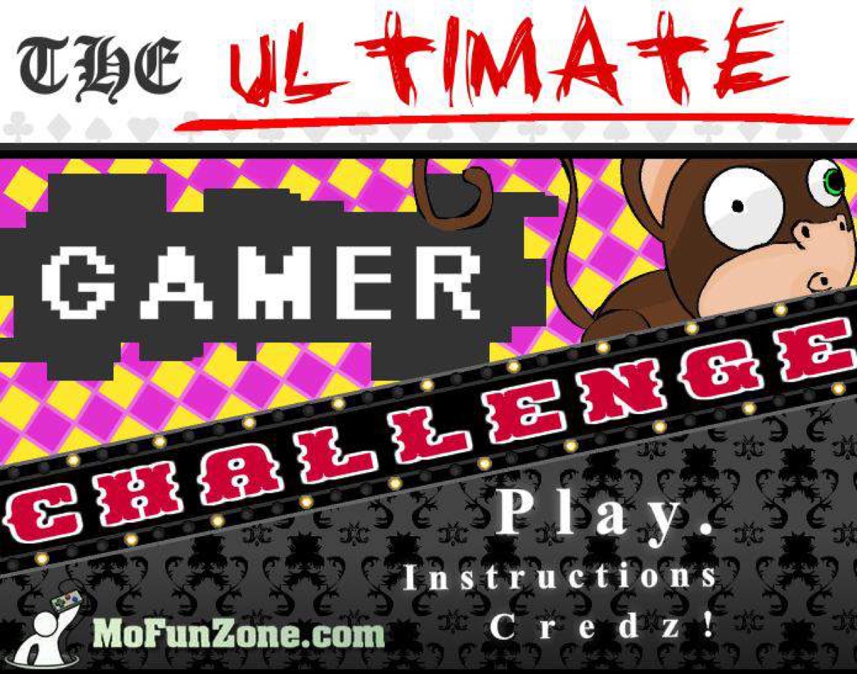 Menu screen of The Ultimate Gamer Challenge, one of around twenty Flash games